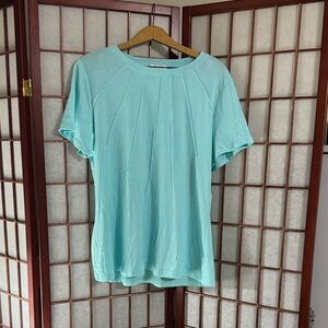 Elegant Aqua Women's Short Sleeve Tee PTP 21 inches